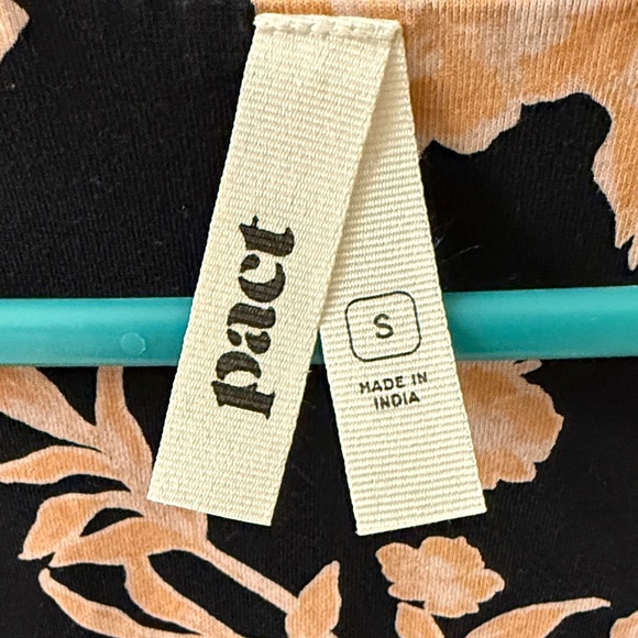 Pact Black and Tan Floral Asymmetrical Dress - Picture 2 of 3